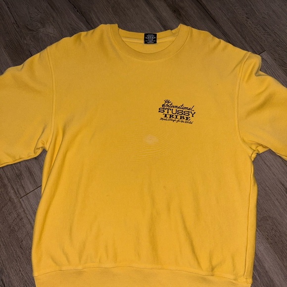 Stussy Bright Yellow Crewneck Sweater - Picture 1 of 3